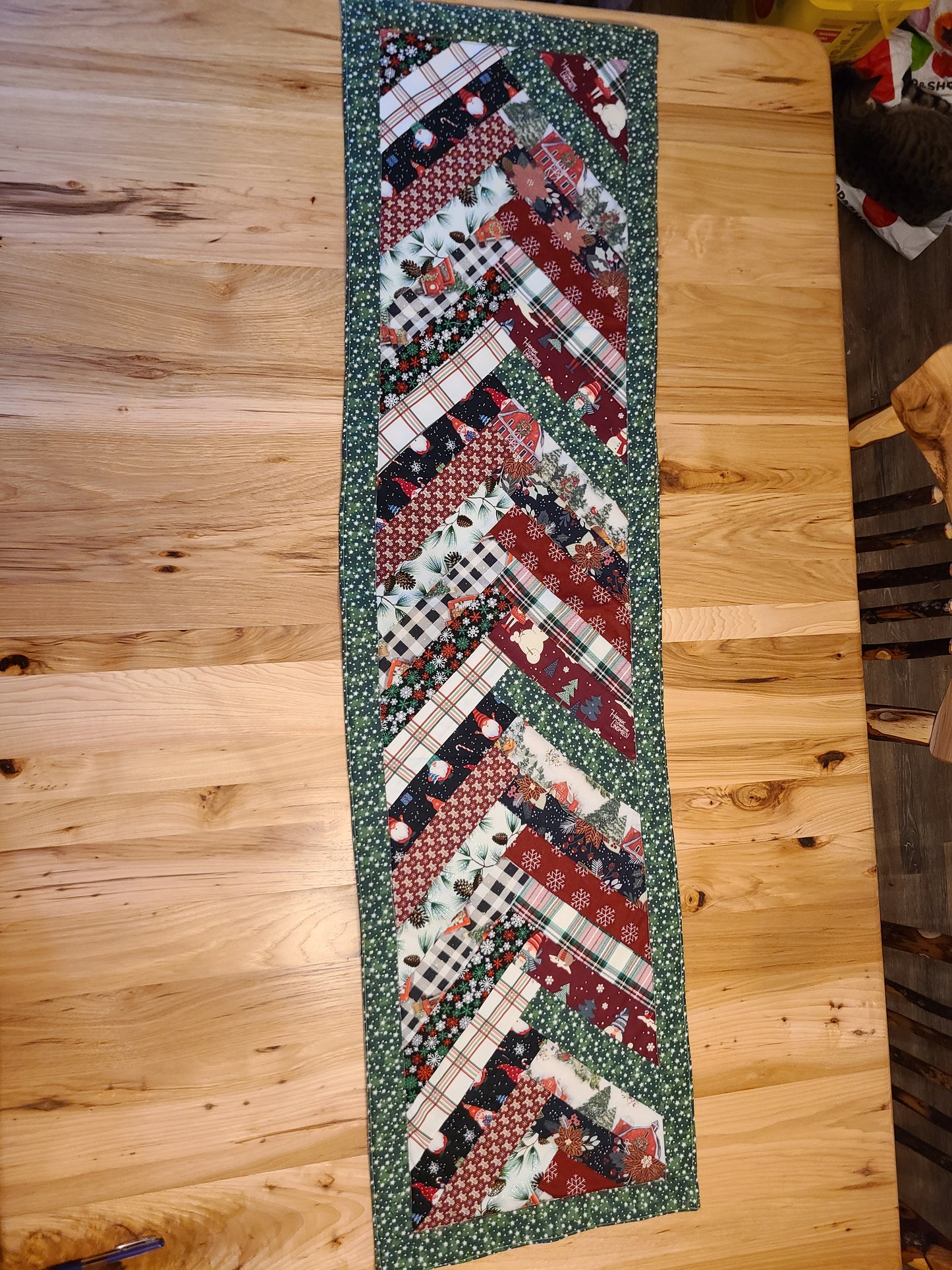 Christmas Table Runner Quilted 58.25" x 15.5"