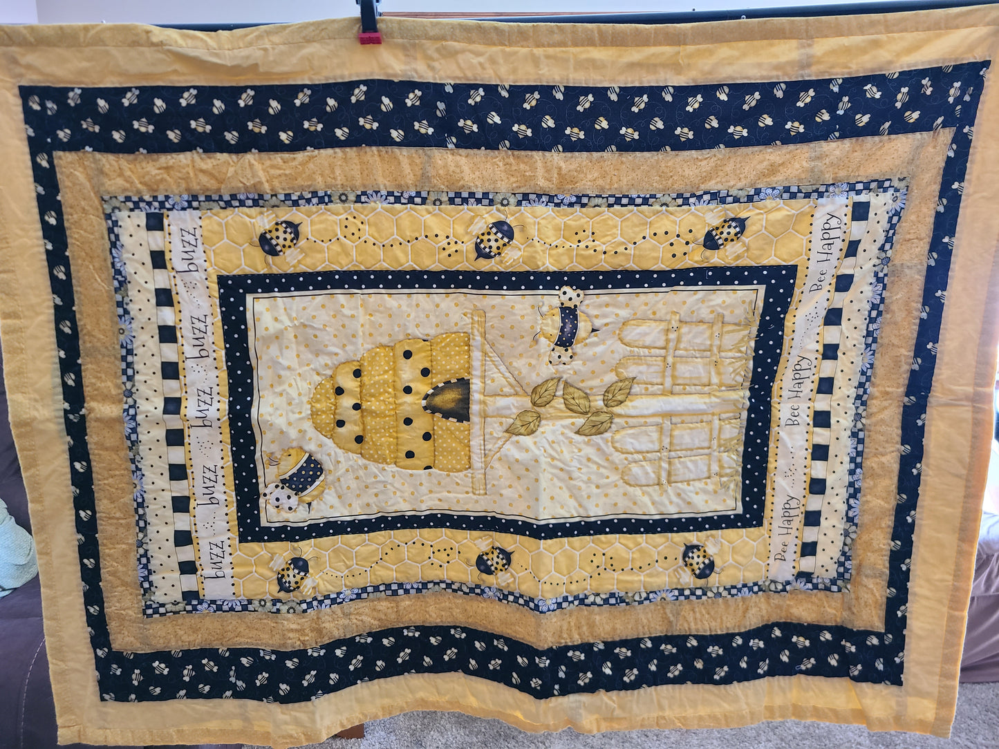 Honey Bee Baby Quilt 40.5" x 56.5"