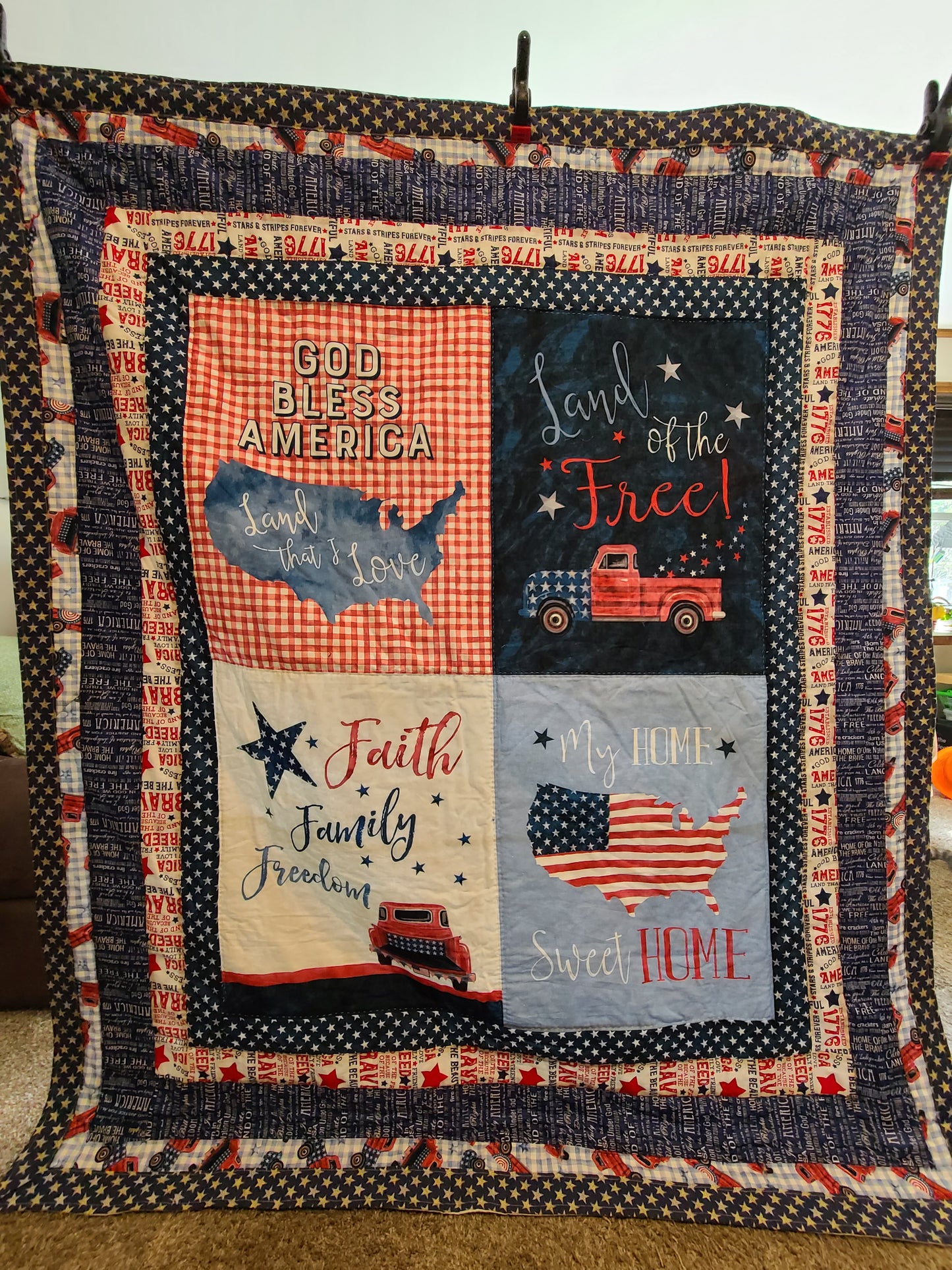 God Bless America Quilt 56" x 64.5"