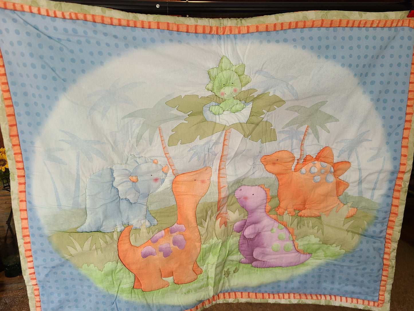 Dinosaur Baby Quilt 29.5" x 37.5"