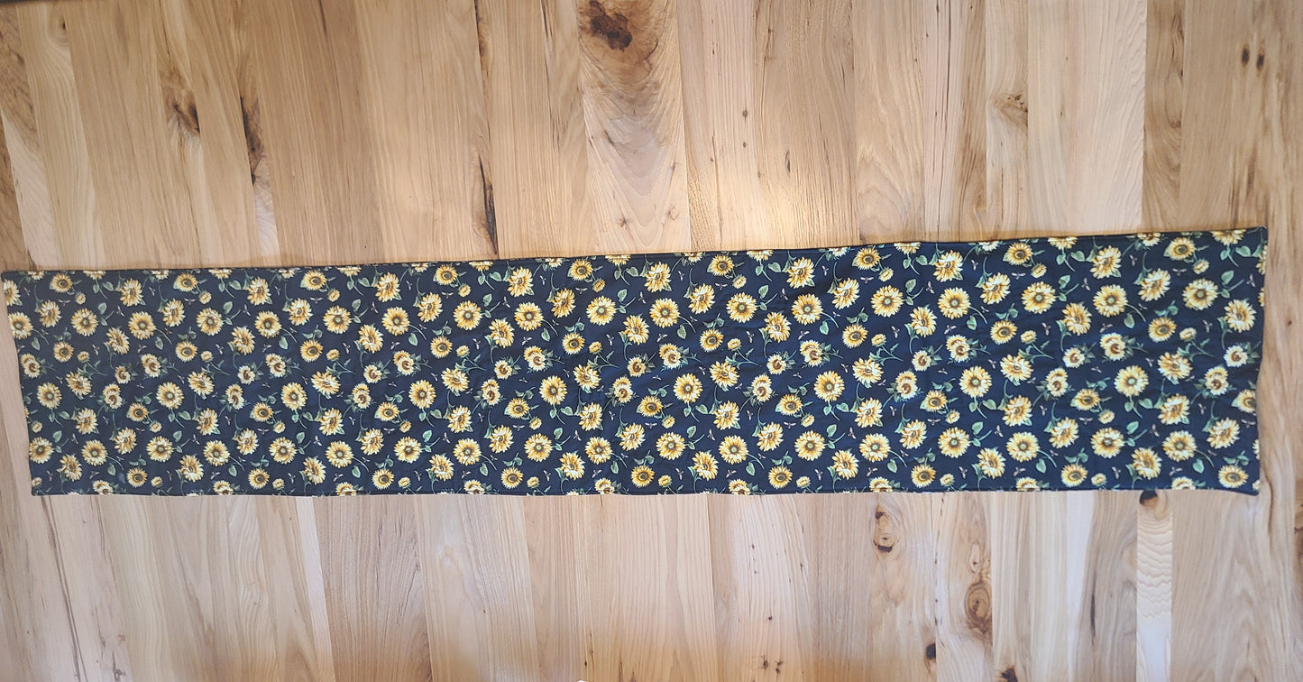 Sunflower Black Table Runner