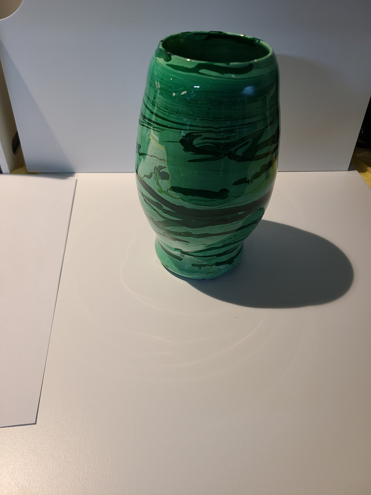 Green glass flower Vase