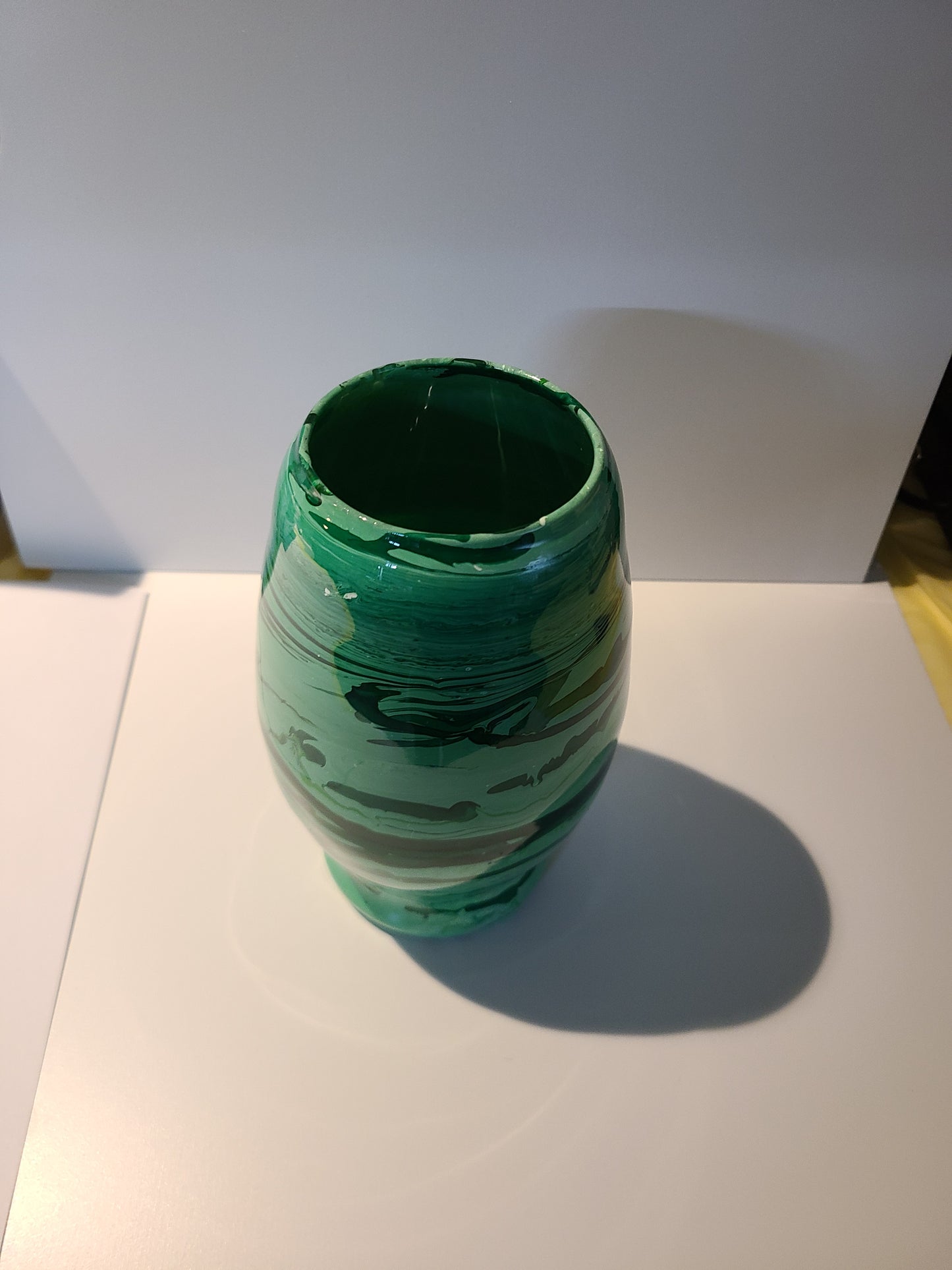 Green glass flower Vase