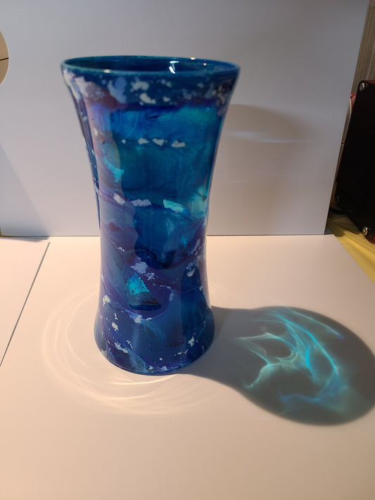 Glass blue Flower Vase