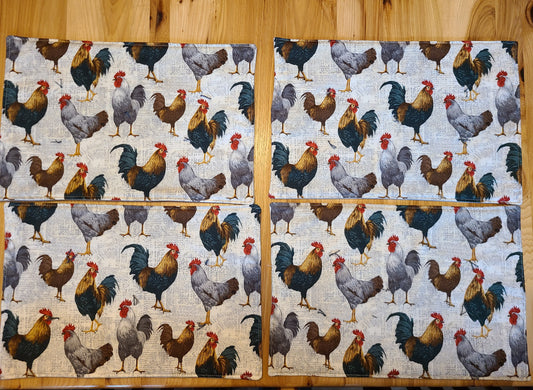 Table Place Mats Chickens