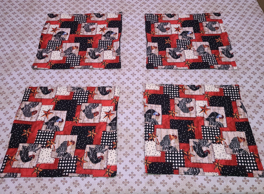 Quilted chicken table plac mats