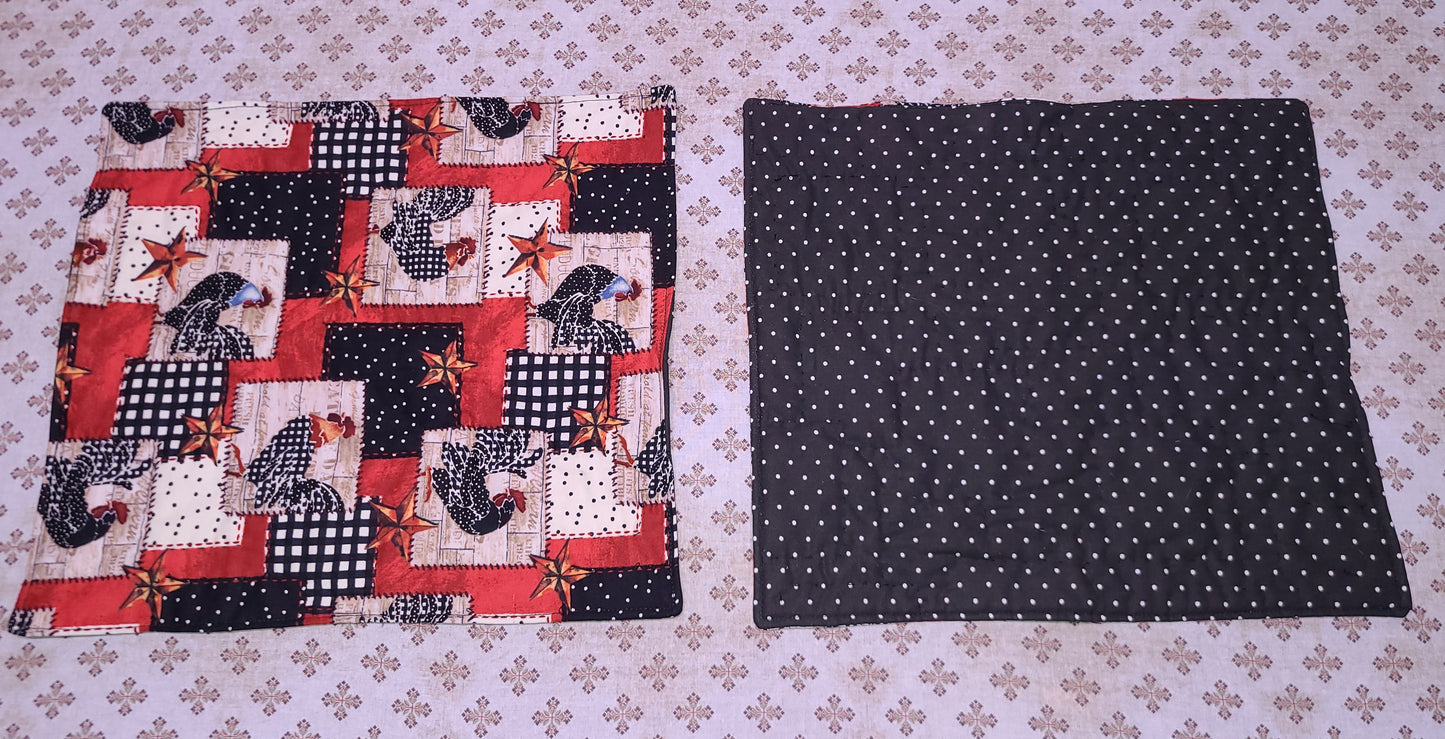 Quilted chicken table plac mats