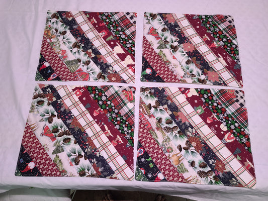 Christmas Quilted Placemats    14.5" x 13"