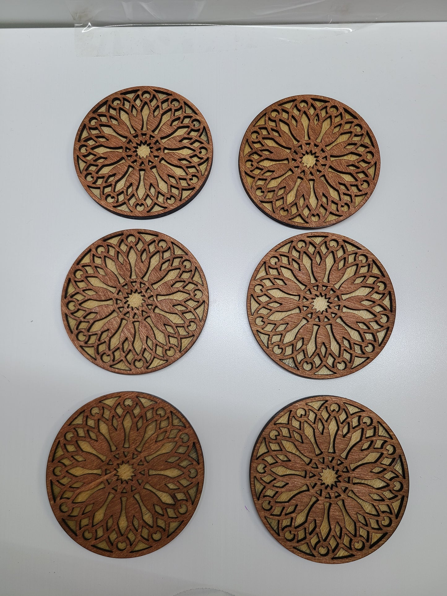 Wood Coasters set of 6