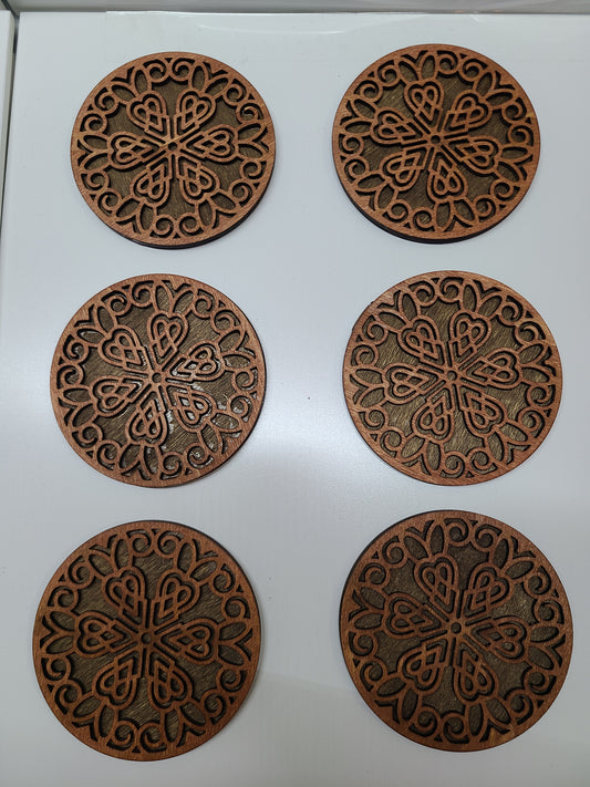 Wood Coasters set of 6