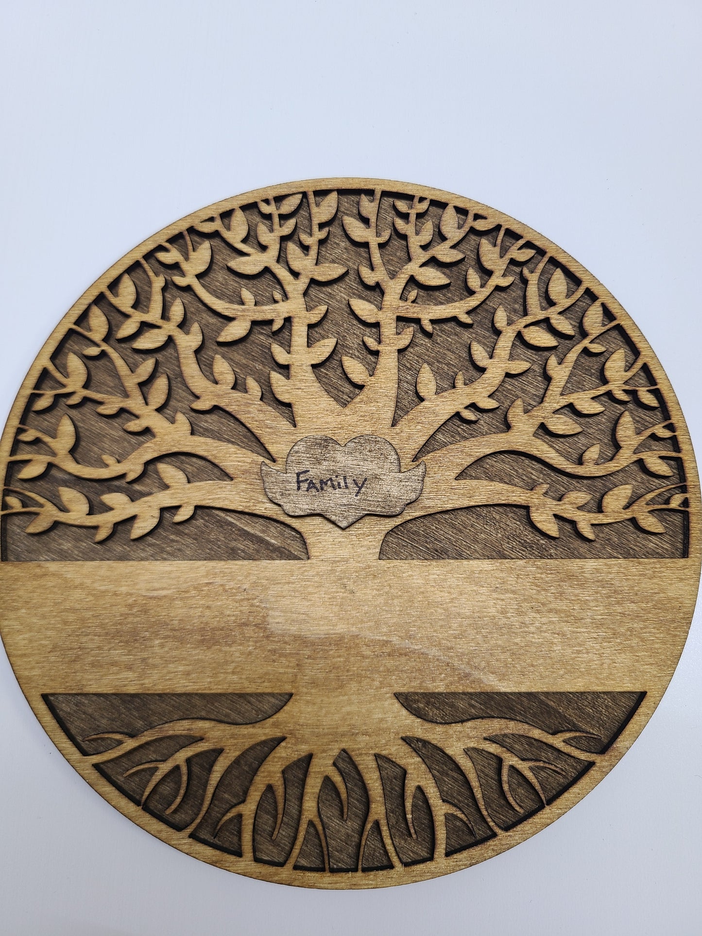 Wood Family Tree 6.75" x 6.75" Custom with family name