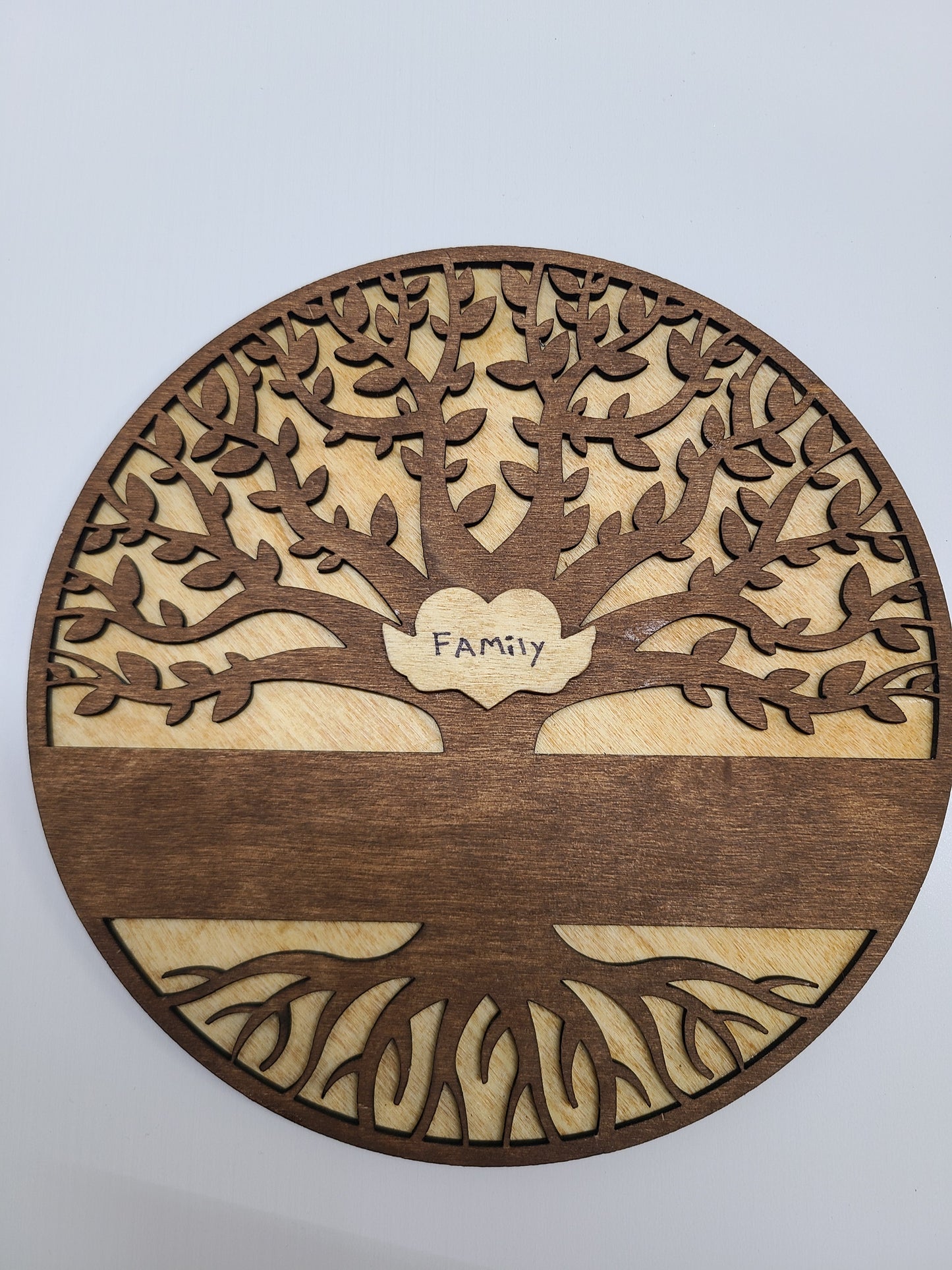 Wood Family Tree 6.75" x 6.75" Custom with family name