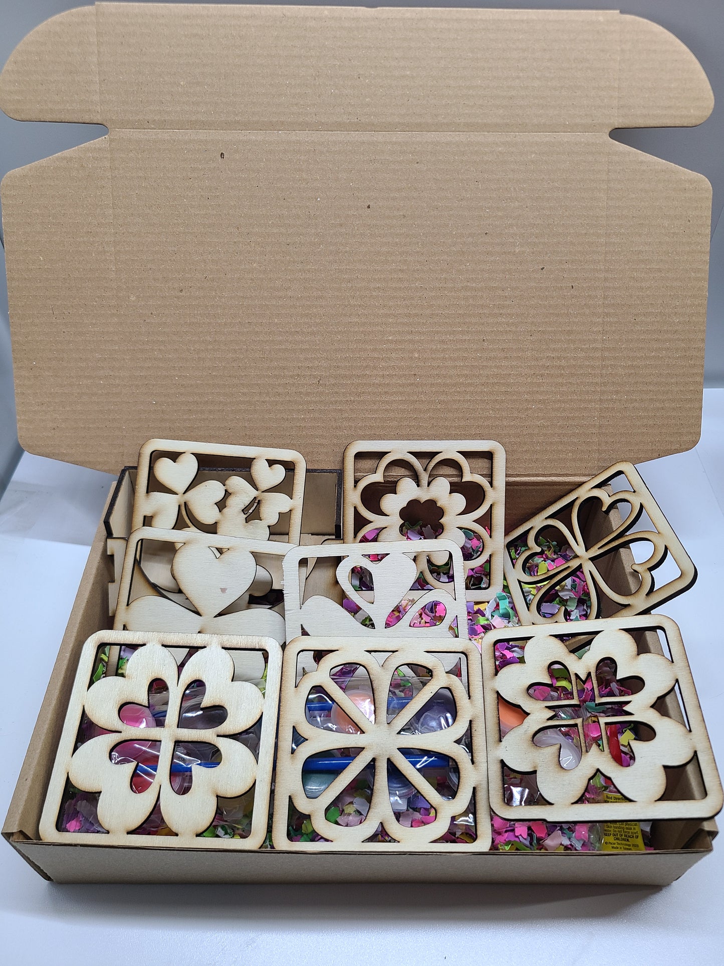 Wood craft kit Coasters set of 8