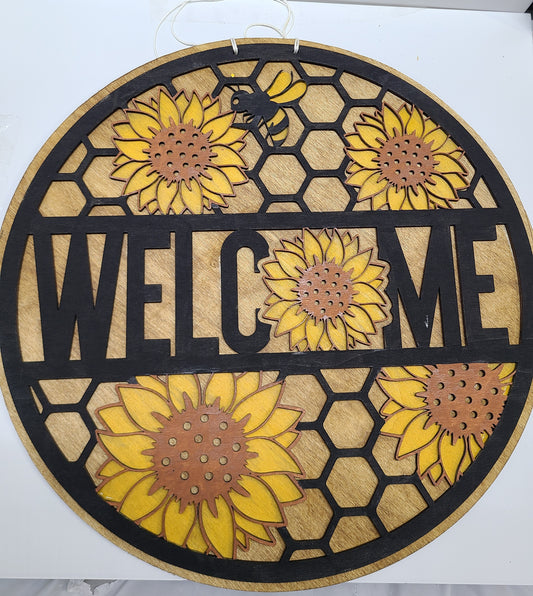 Wood Welcome Wall Hanger 14.5"