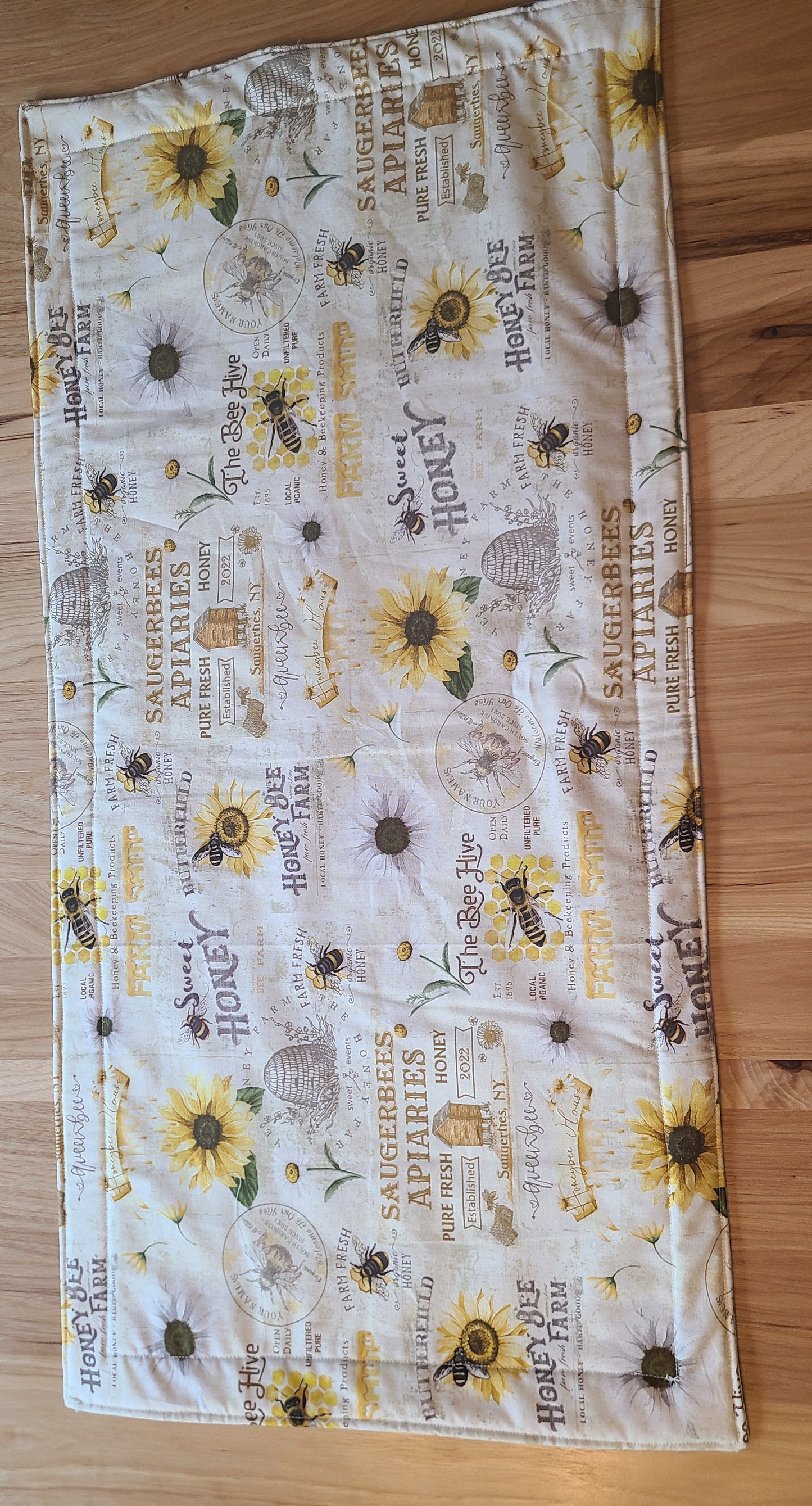 Table Runner Sunflower and Gray dbl sided