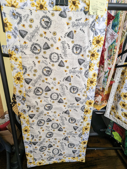 Gray honeybee Hives & Sunflowers Table Runner 36.75 x 16